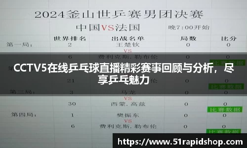 CCTV5在线乒乓球直播精彩赛事回顾与分析，尽享乒乓魅力